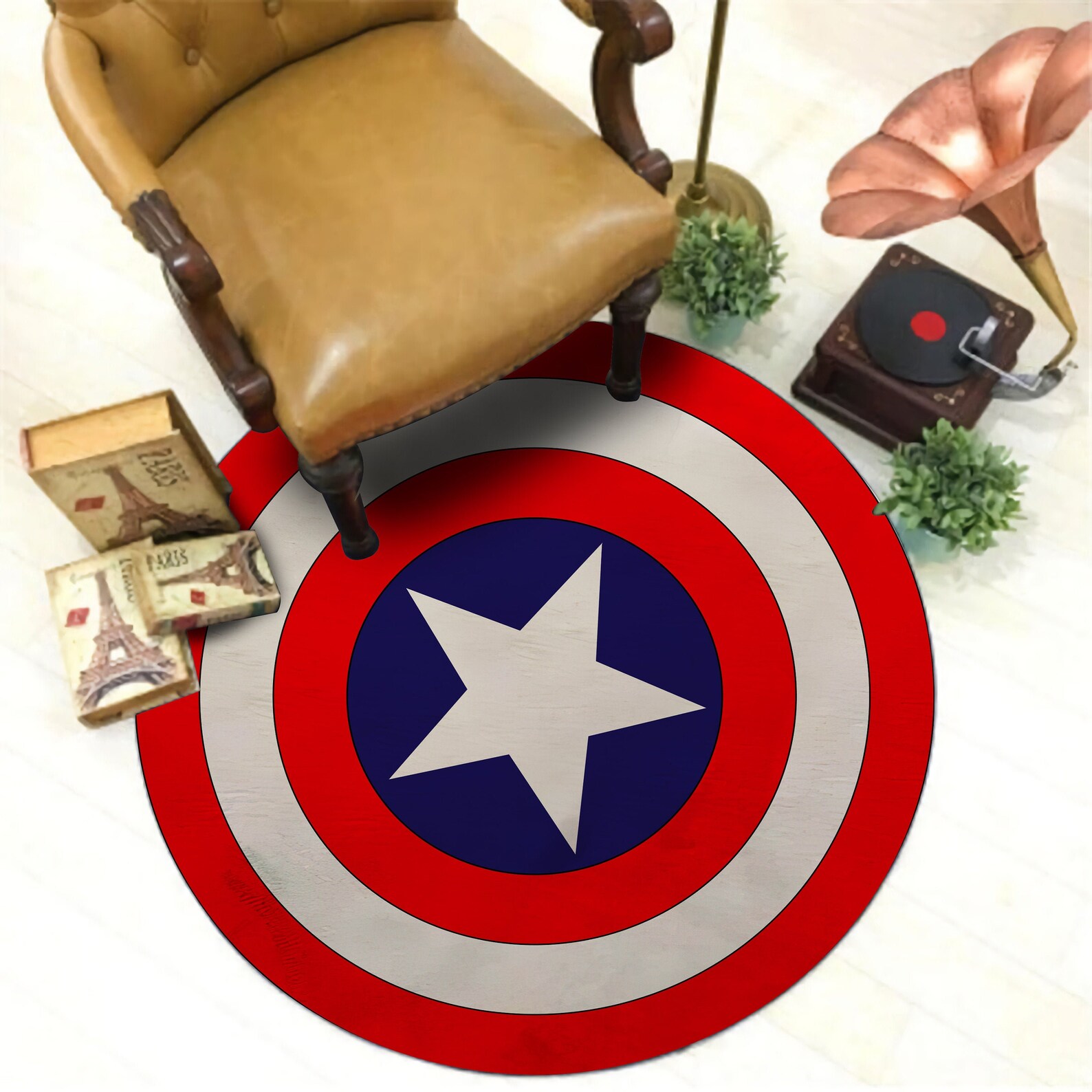 Captain America Shield Rug Adamantium Shield Marvel Rug Etsy UK