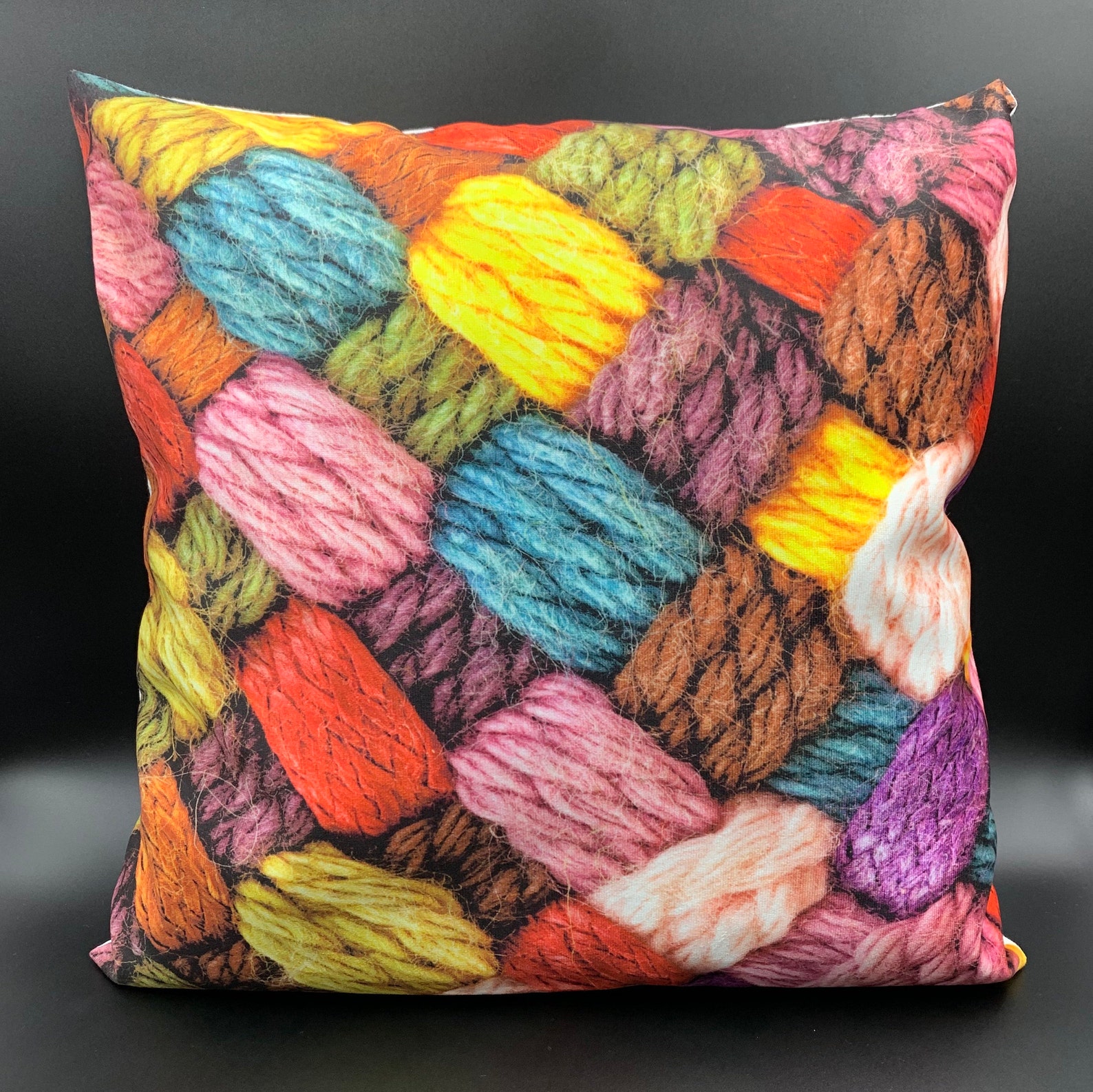 Decorative Pillow / Yarn Balls / Printed Pillow / Home Decor / Etsy