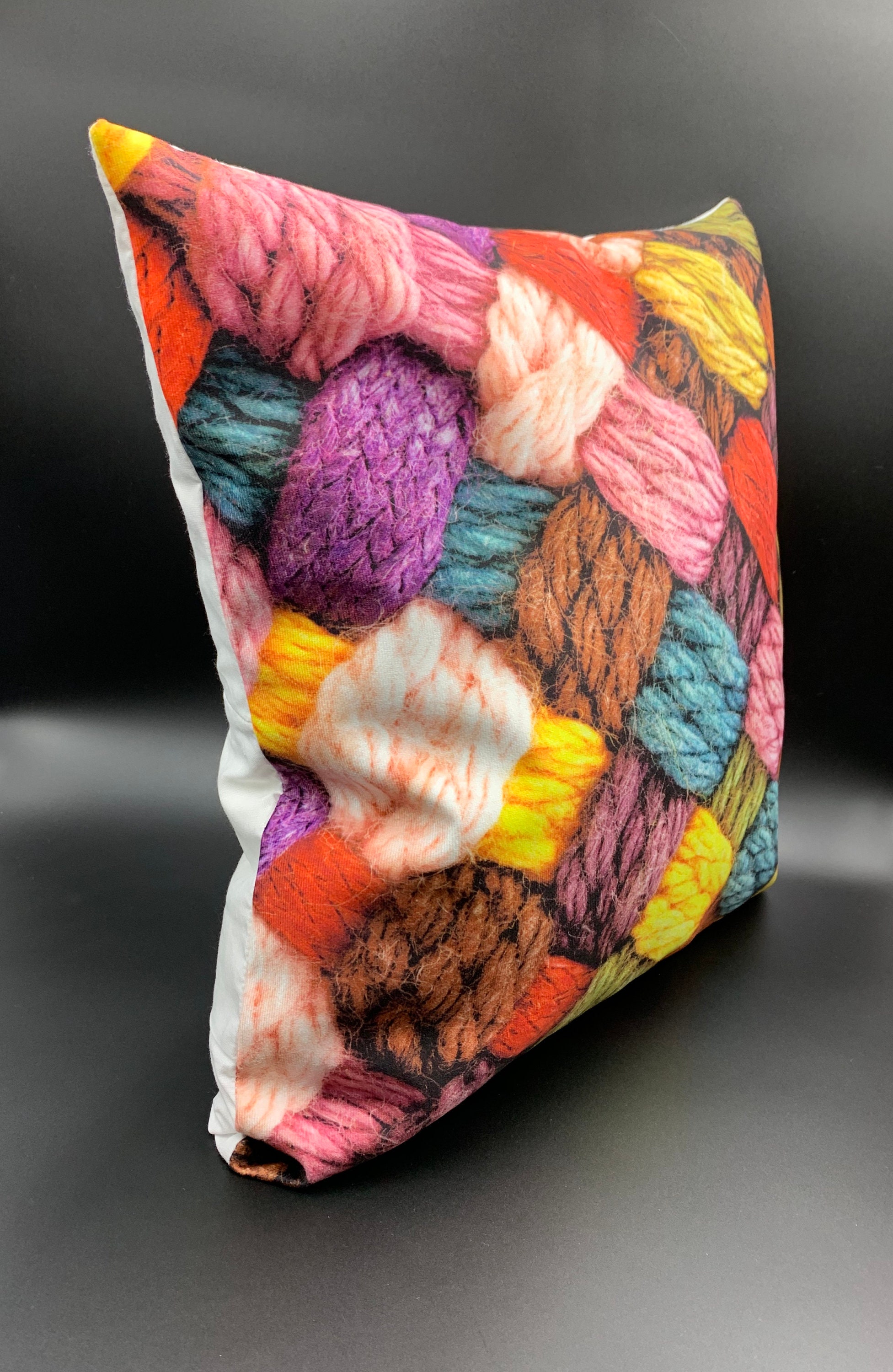 Decorative Pillow / Yarn Balls / Printed Pillow / Home Decor / Etsy