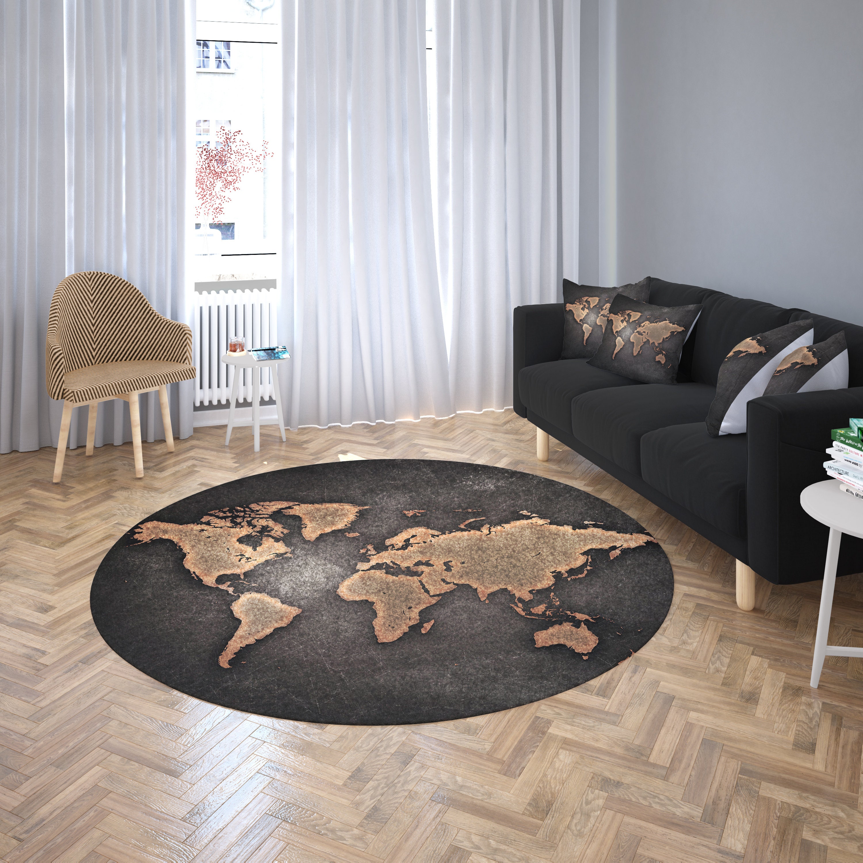 World Map Area Rugs Living Room Carpet Bedroom Rug for Etsy