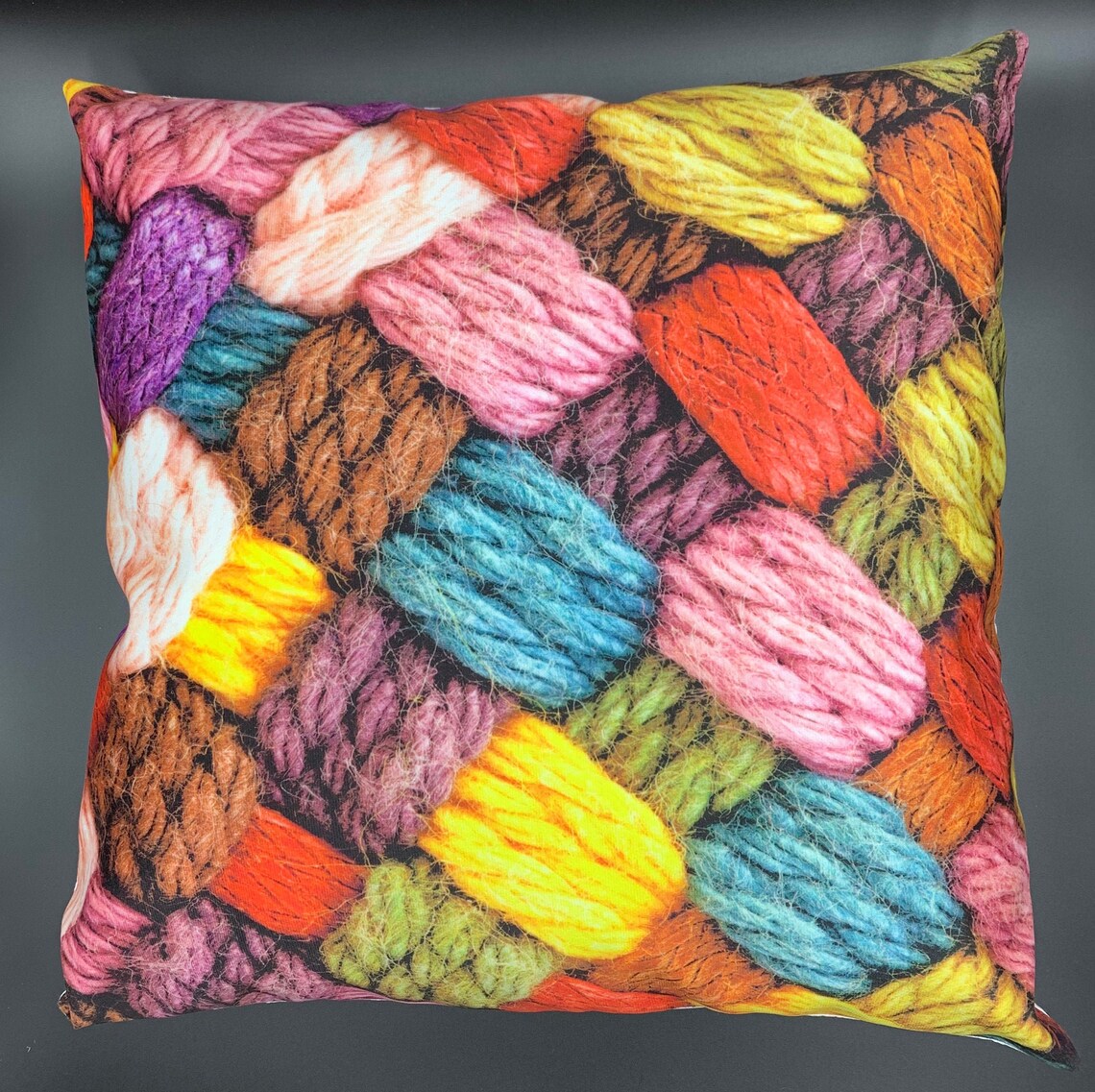 Decorative Pillow / Yarn Balls / Printed Pillow / Home Decor / Etsy