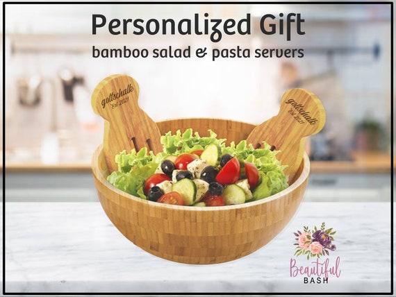 Personalisierte Lasergravur Bambus Salatbesteck Klauen Hand  benutzerdefinierte Hochzeit Party Geschenk Bachelorette  Housewarming-Immobilien neues Haus Potluck - Etsy.de