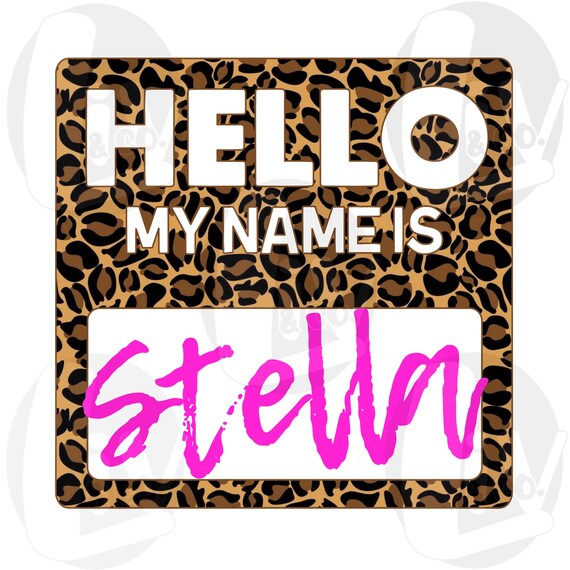 Download Leopard Print Baby Name Sign Svg Baby Girl Name Announcement Etsy