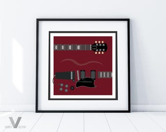 Guitar Poster - Gibson SG Illustrated