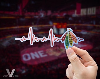 Blackhawks Heartbeat Sticker - Transparent