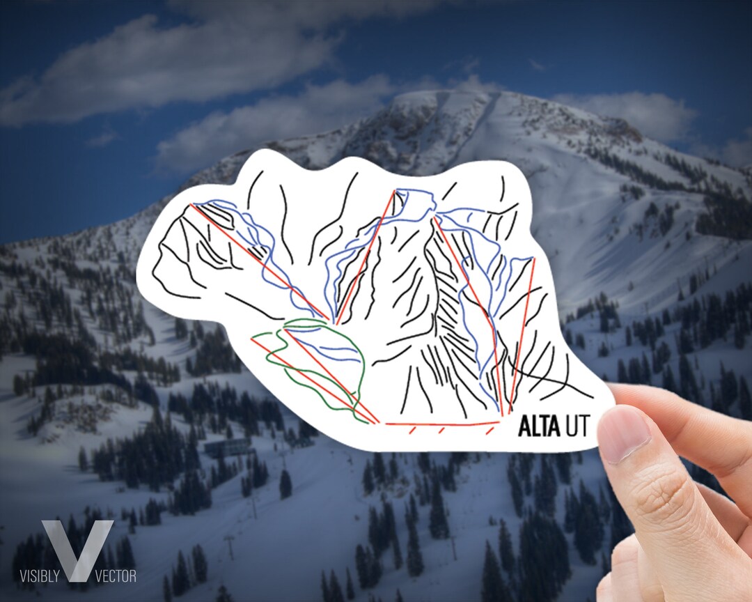 Alta Trail Map Sticker Etsy