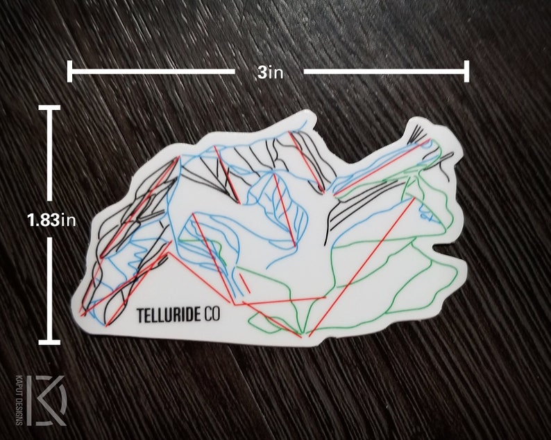 Trail Map Sticker Telluride Trail Map Sticker - Etsy