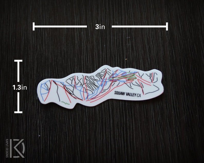 Trail Map Sticker Squaw Valley Trail Map Sticker - Etsy