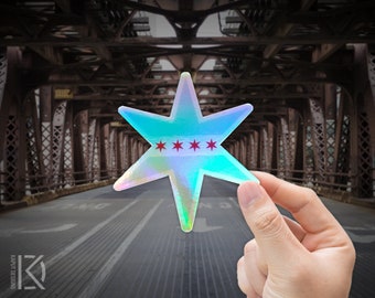Chicago Star Sticker Holographic