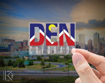 Denver Flag Sticker - Clear Backing