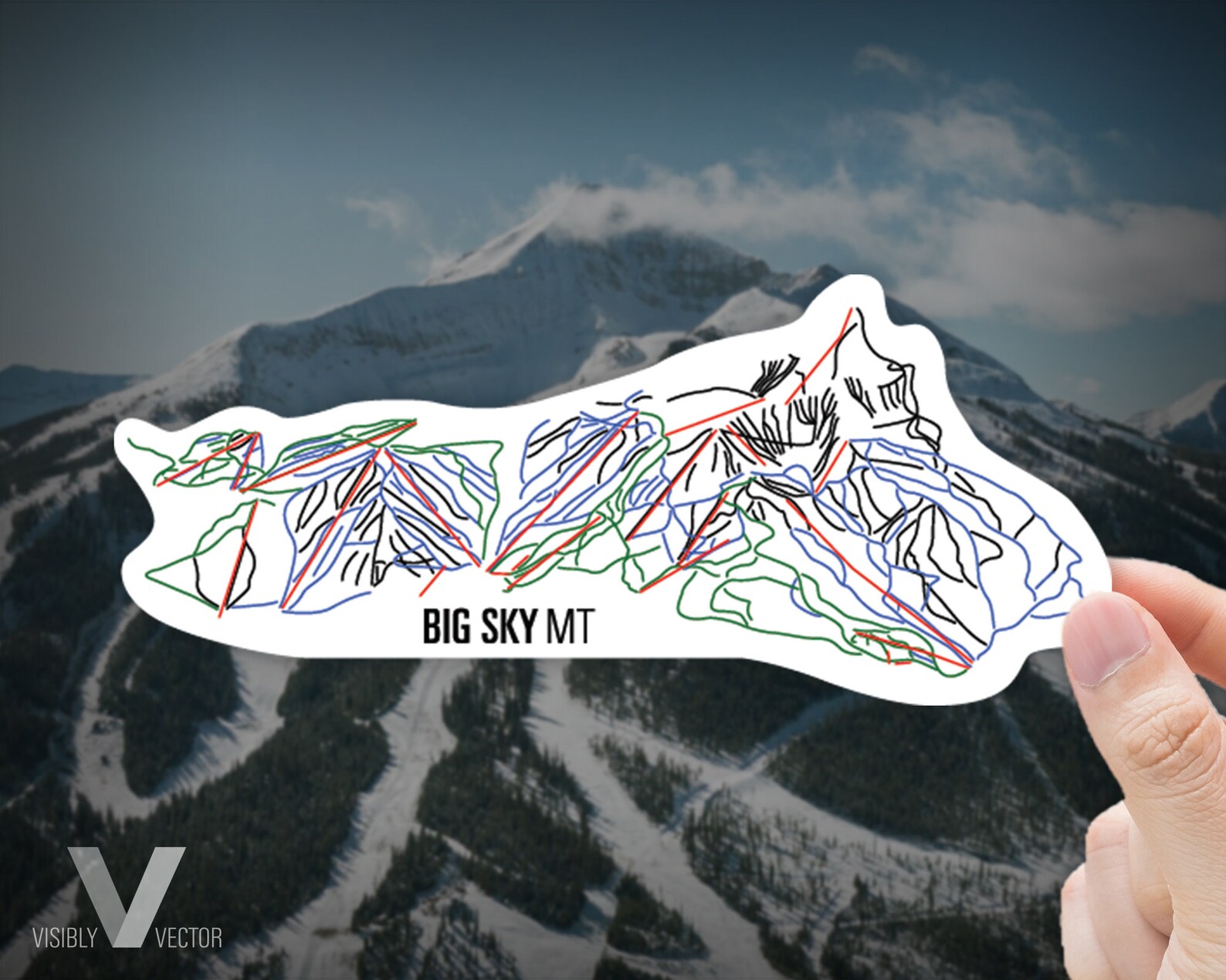Big Sky Trail Map Sticker - Etsy