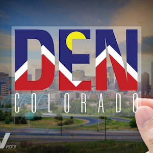 Denver Flag Sticker - Clear Backing - Large Sticker