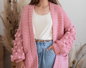 pink bubble cardigan
