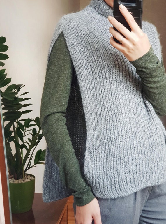 Open-side Alpaca Vest Knitted Vest Wool 