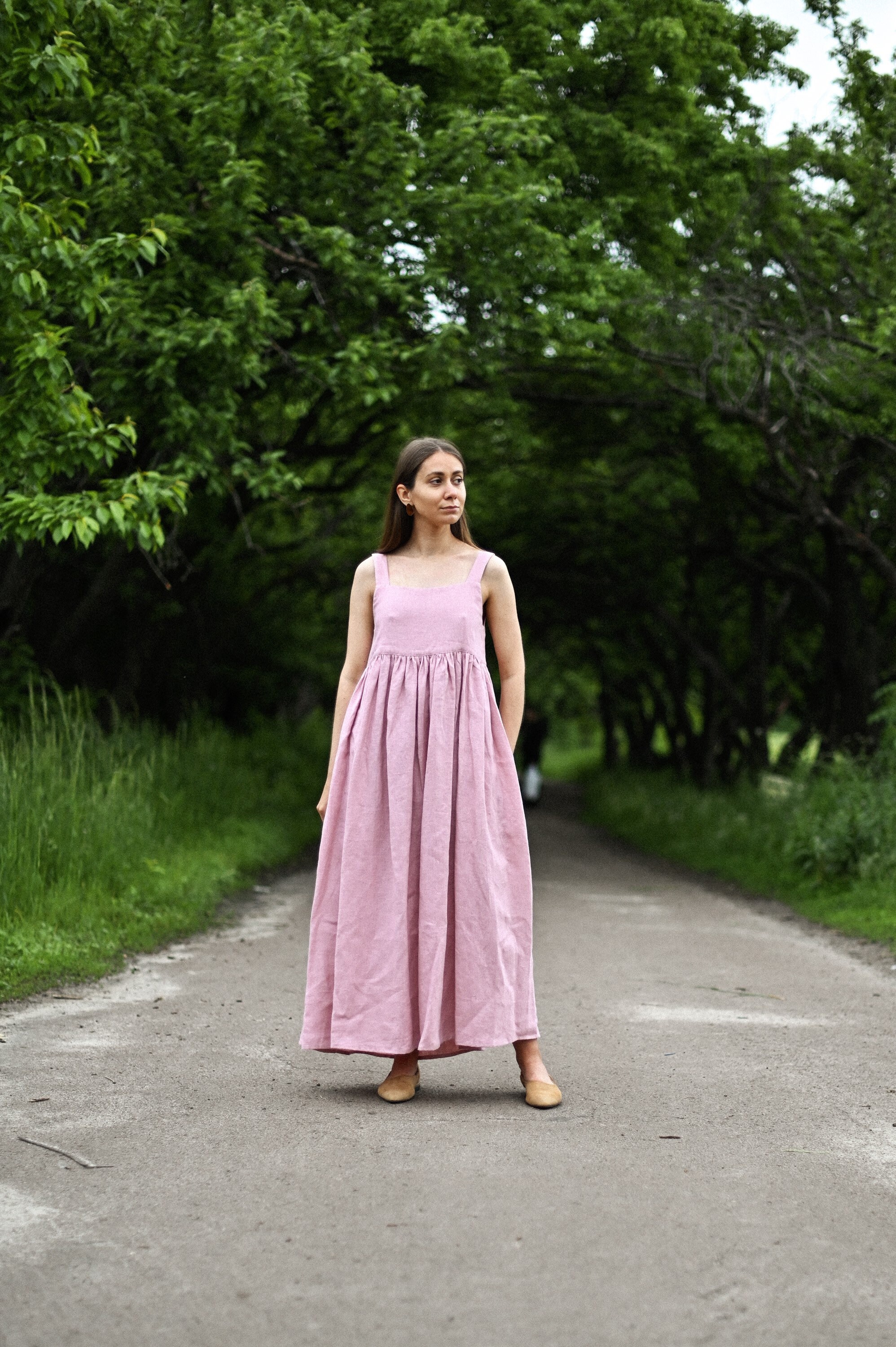 Sage Green Linen Dress Oversized Linen Dress With Pockets Etsy