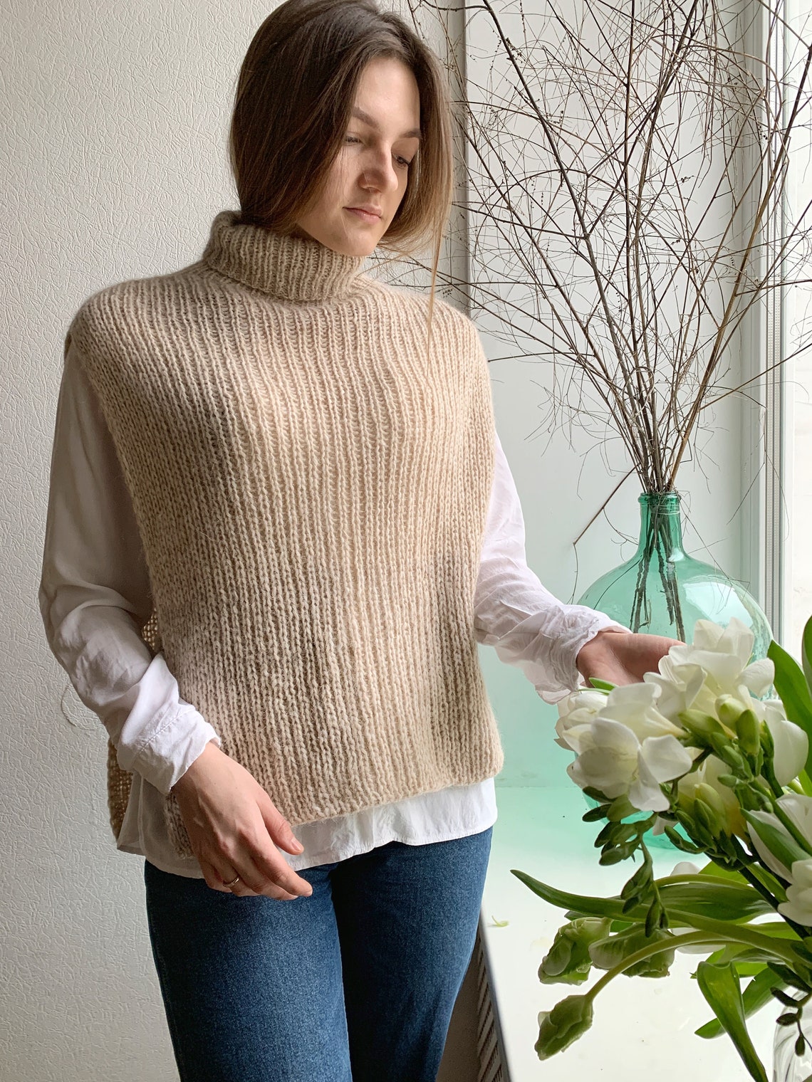 Knitted Vest Wool Knit Vest Knitted vest for women Knitted Etsy