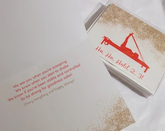 ¡A por 2, 3! Tarjetas navideñas de Pilates (paquete de 10) / Tarjetas de Pilates / Tarjetas navideñas de Pilates / Regalos de Pilates / Adornos de Pilates / Pilates