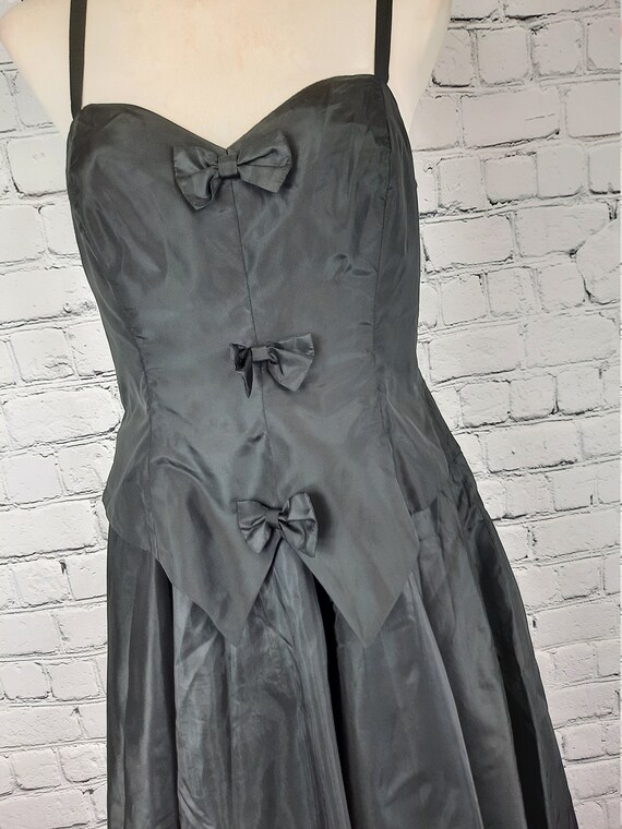 Vintage Schwarzes Kleid midi 42 XL Pinup kleine s… - image 3