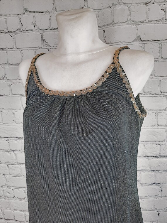 Maxi Kleid Silber 38 40 M L Riemchenkleid Abendkl… - image 3