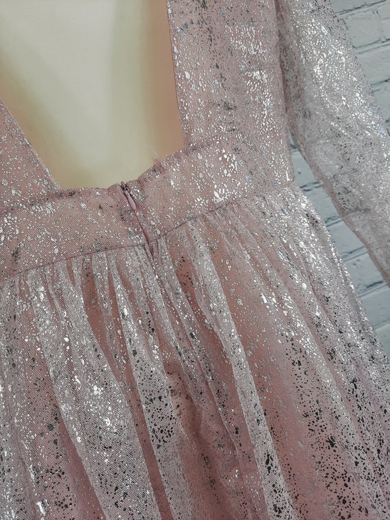Rose Silber Kleid 42 44 XL midi Tüll Fee Cosplay … - image 6
