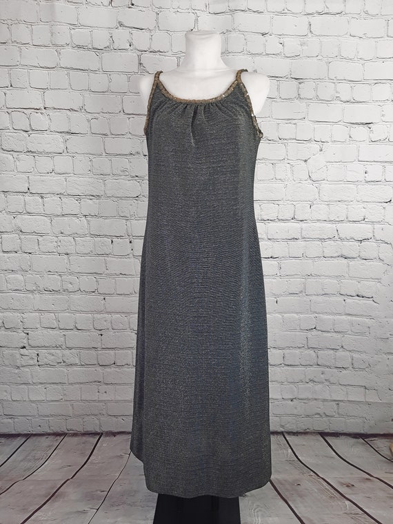 Maxi Kleid Silber 38 40 M L Riemchenkleid Abendkl… - image 2