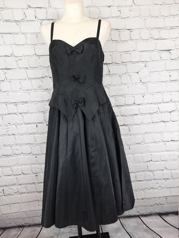 Vintage Schwarzes Kleid Midi 42 XL Pinup Kleine Schwarze - Etsy