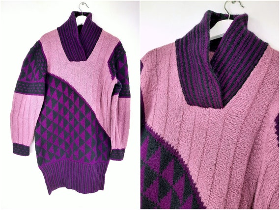 Handmade Pullover Strickkleid 40 42 L XL vintage … - image 1