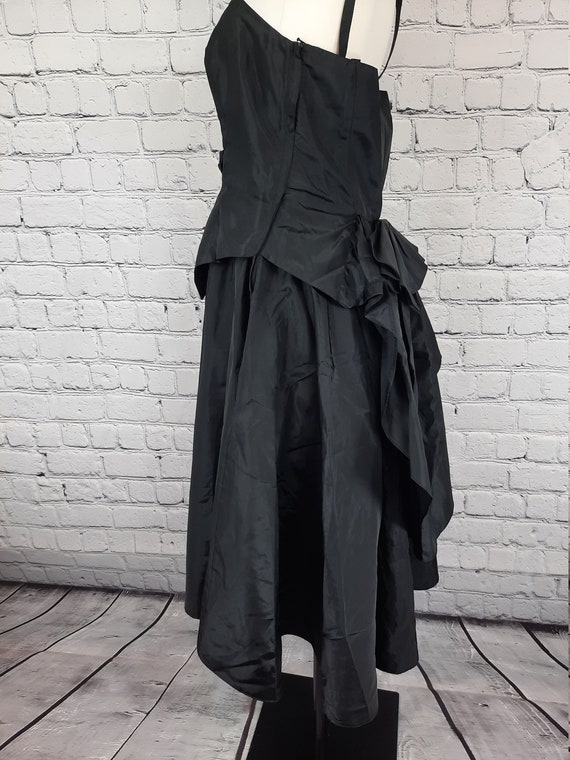 Vintage Schwarzes Kleid midi 42 XL Pinup kleine s… - image 6