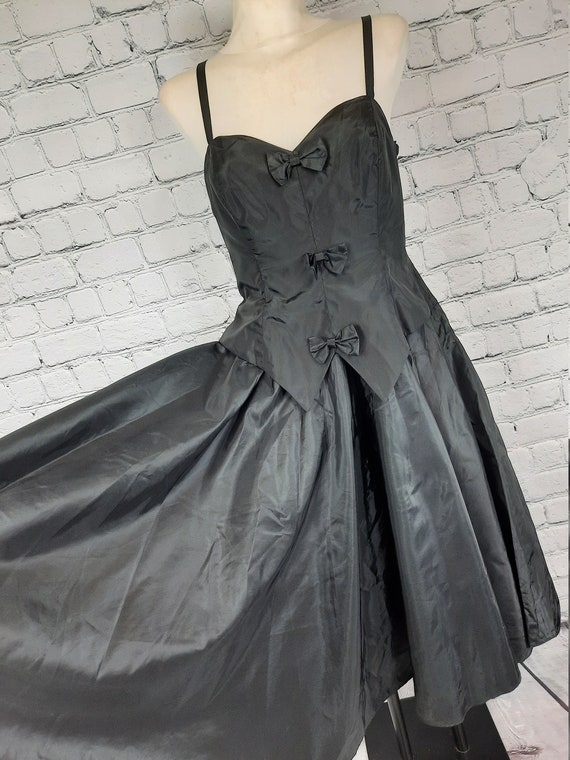 Vintage Schwarzes Kleid midi 42 XL Pinup kleine s… - image 4
