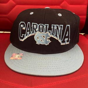 Vintage Top Of The World UNC Tar Heels Fitted Hat North Carolina Blue snapbak image 1