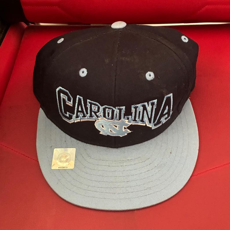 Vintage Top Of The World UNC Tar Heels Fitted Hat North Carolina Blue snapbak image 2