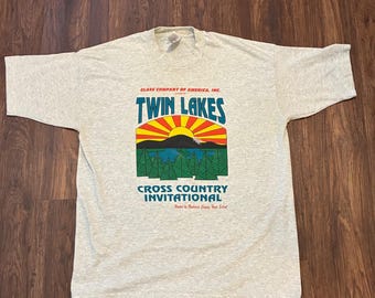 Vintage Twin Lakes Cross Country Invitational T-Shirt XL Gray Rockdale County