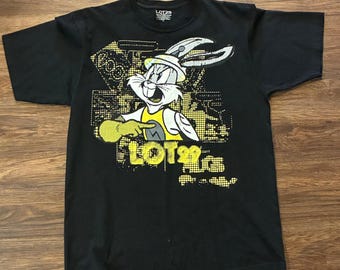 LOT29 Bugs Bunny Graphic T-Shirt Black Looney Tunes Tee Size Large