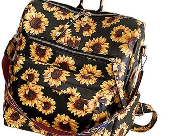 checkerboard sunflower backpack