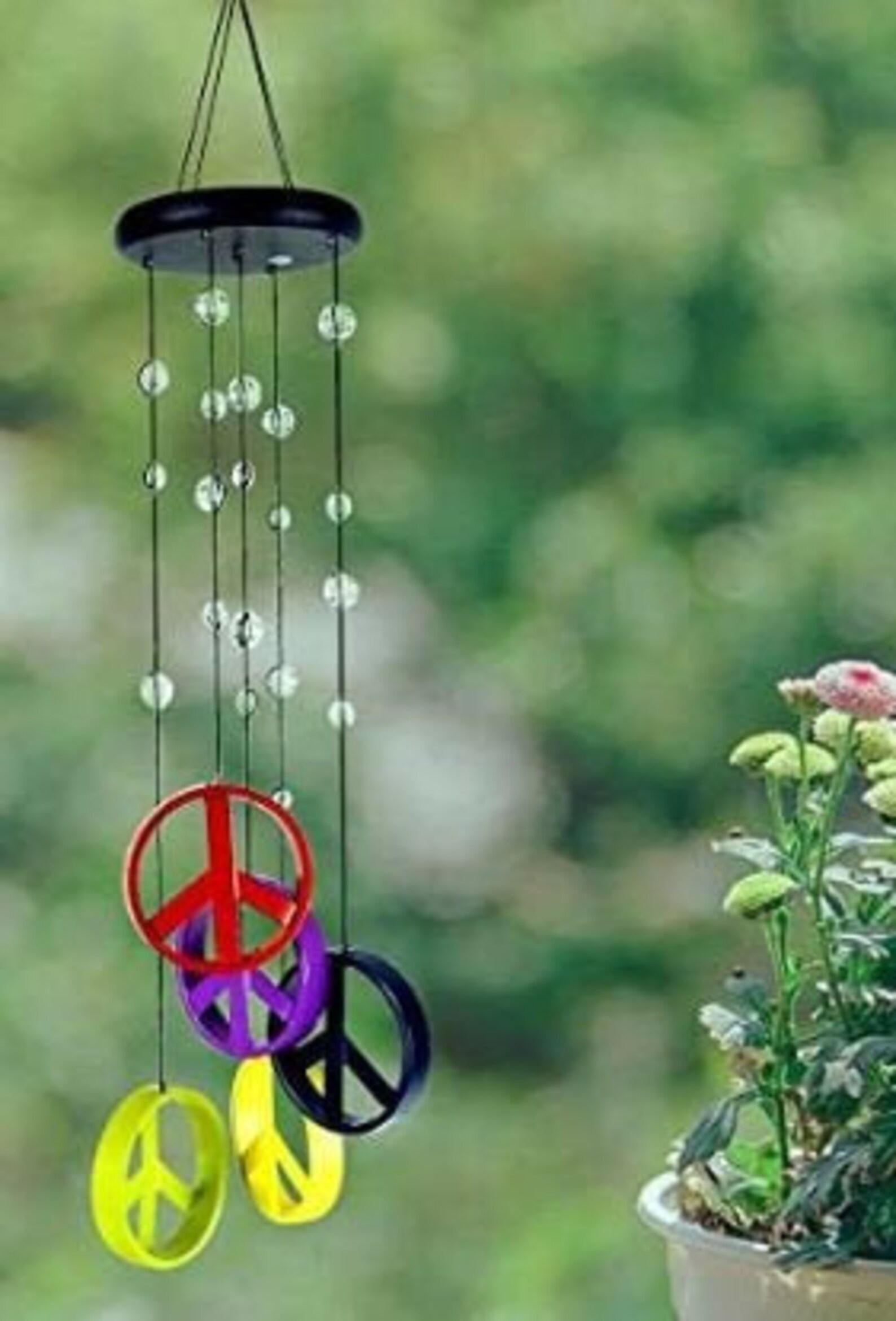 Windchime Hippie Hippy PEACE SIGNS Wind Chime Patio Multi Etsy