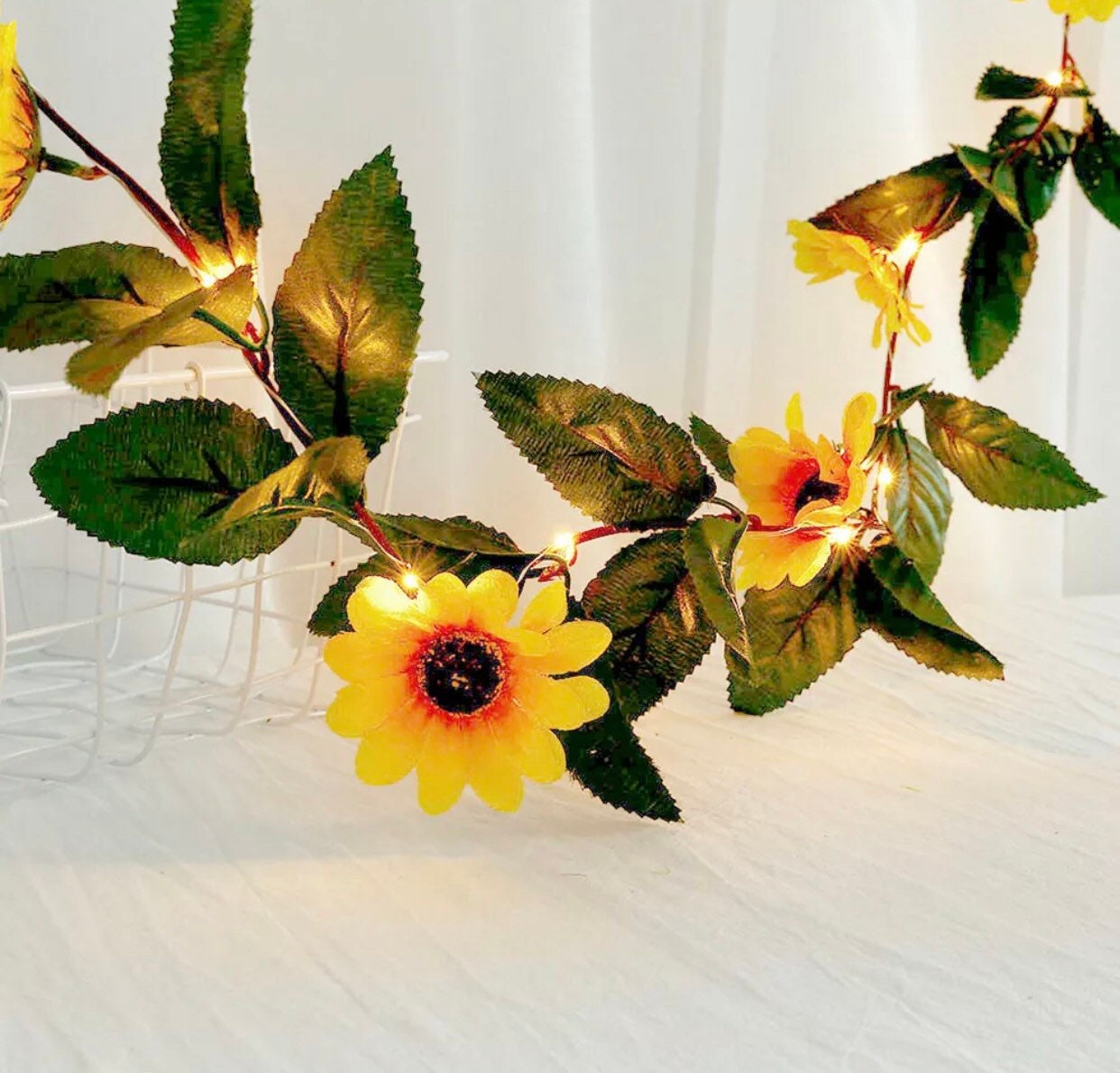 Lights LED SUNFLOWER Battery String Lights Sun Flower Etsy