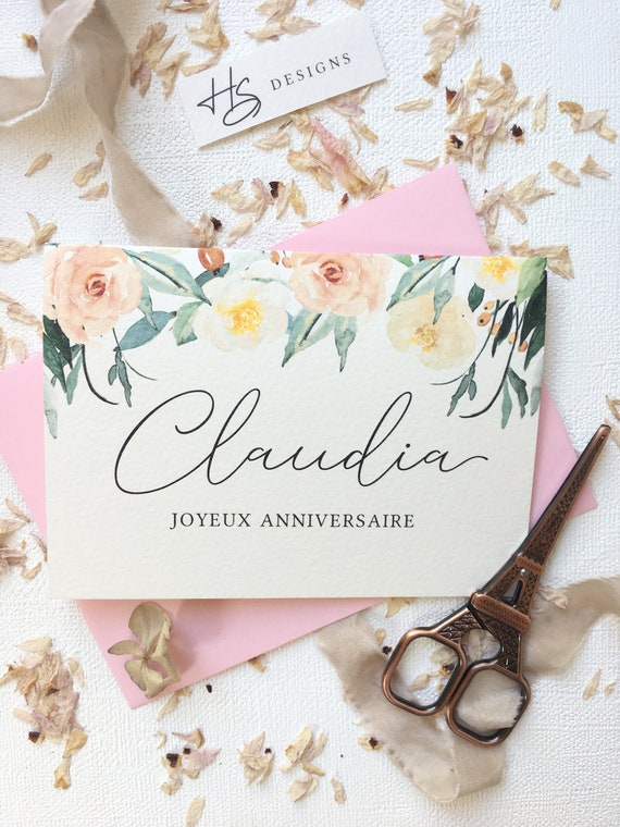 Joyeux Anniversaire Carte De Voeux Personalise Carte De Etsy Joyeux Anniversaire Carte De Voeux Personalise Carte De Etsy