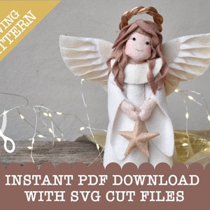 Hark the Herald Angels Sing - A PDF and SVG Digital Download Sewing Pattern | Felt Nativity | Christmas decorations | Tree top angel