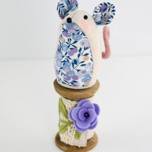 Sewing Kit to Make a Cute Linen Mouse Pincushion Sitting on a Vintage ...