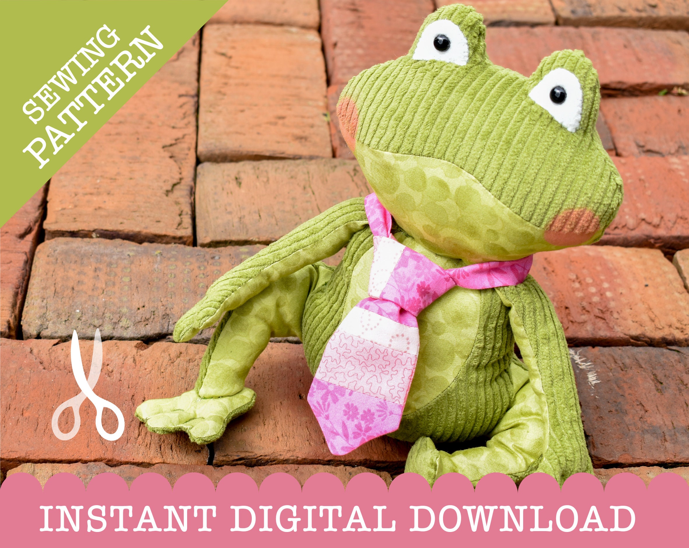 Alberto the Frog A Quality PDF Digital Download Sewing Pattern to