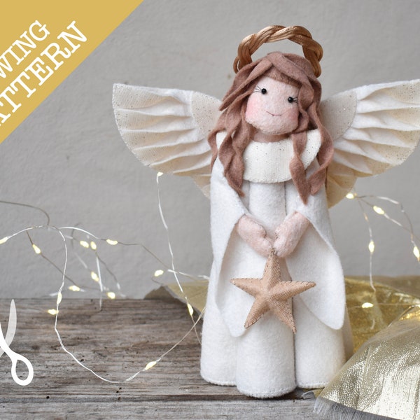 Hark the Herald Angels Sing - Sewing Pattern | Felt Nativity | Christmas decorations | Tree top angel
