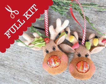 Rudolph's Nose - Stitch two chocolate treat tree decorations