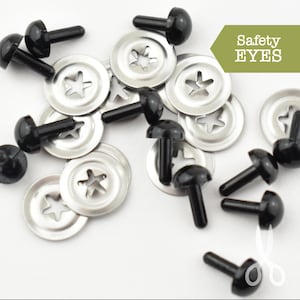 Solid Black Safety Eyes, Toy eyes, Teddy eyes, Bear Eyes, Bunny Eyes