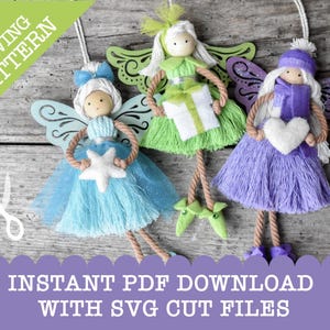 NEW Fairy Flight - PDF Pattern | SGV files | Craft three yarn doll fairies | Christmas Fairies | Quick yarn dolls | Super Simple Make