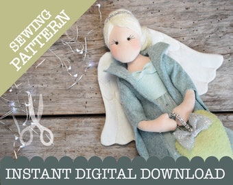 Sparkle - A PDF digital download sewing pattern to make an adorable Tree Top Angel or Fairy for your Christmas Tree. Angel Sewing Pattern