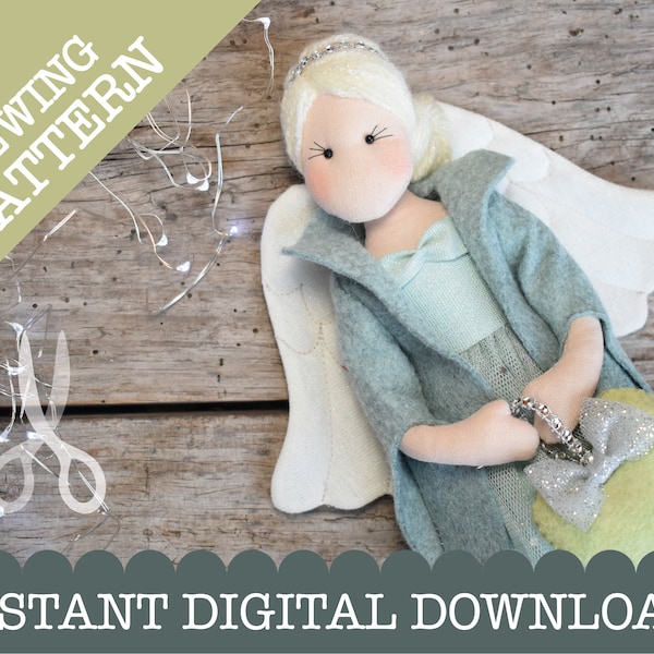 Sparkle - A PDF digital download sewing pattern to make an adorable Tree Top Angel or Fairy for your Christmas Tree. Angel Sewing Pattern