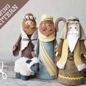 Enquanto os Pastores Vigiam - Molde para costura em feltro | Presépio em feltro | Decorações de Natal