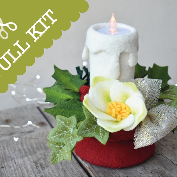 Winter Blooms - A quality sewing kit to make a light up candle display with seasonal felt foliage!