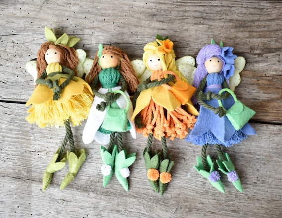 シンプルなマクラメ糸の妖精人形 | 材料のみのパック | 生け垣の妖精の