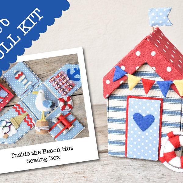 Bursting Beach Hut Box  - Stitch an adorable sewing box with ingenious seaside storage | Etui Box | Exploding Box